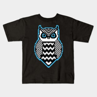 Pixel Owl Pattern Kids T-Shirt